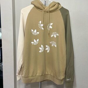 Adidas men’s hoodie, size:M, color: tan/cream/olive green